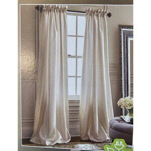 JcPenny Royal Velvet 50" x 84" Ivory Beige Curtain Panel‎ lined back tab